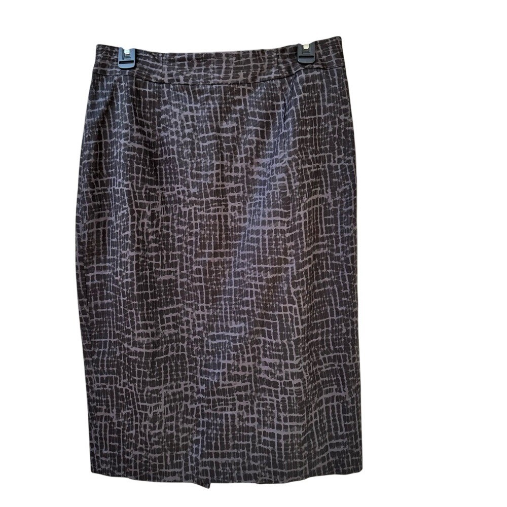 ANN TAYLOR-LOFT. Black/Gray‎ Crosshatch Pattern. Pencil Straight Skirt.Wo…